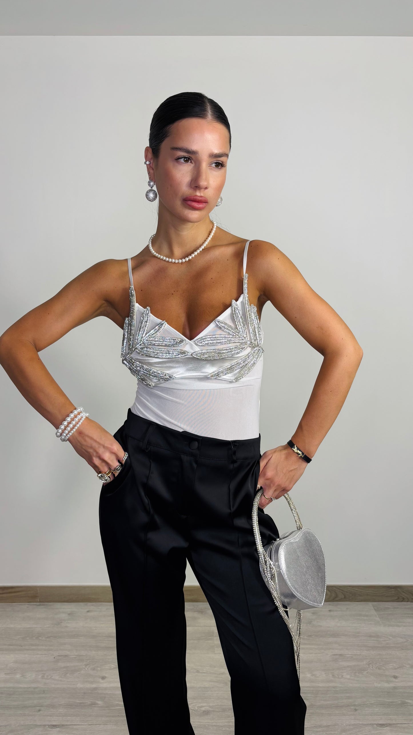 Body bianco Foglia
