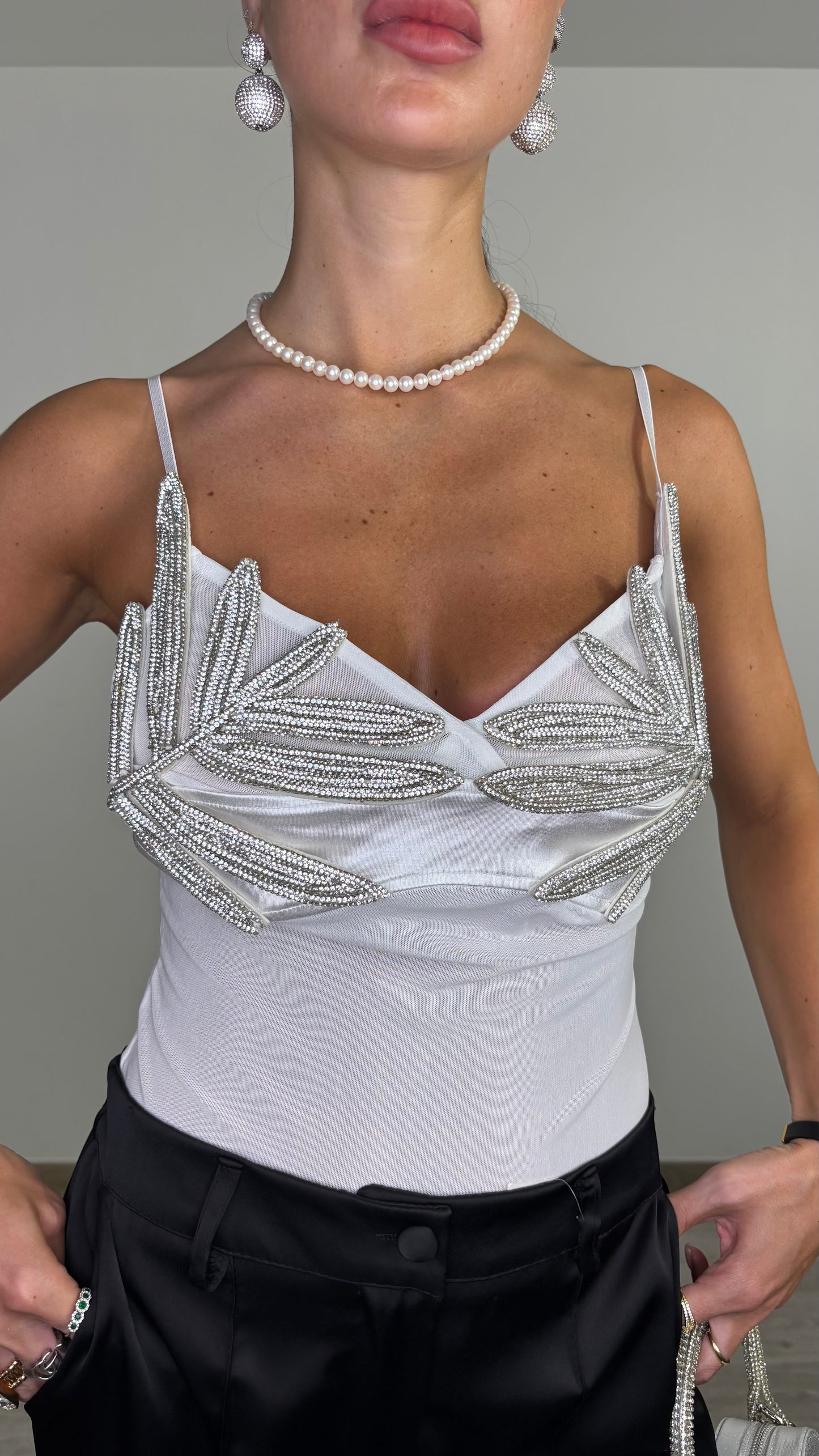 Body bianco Foglia