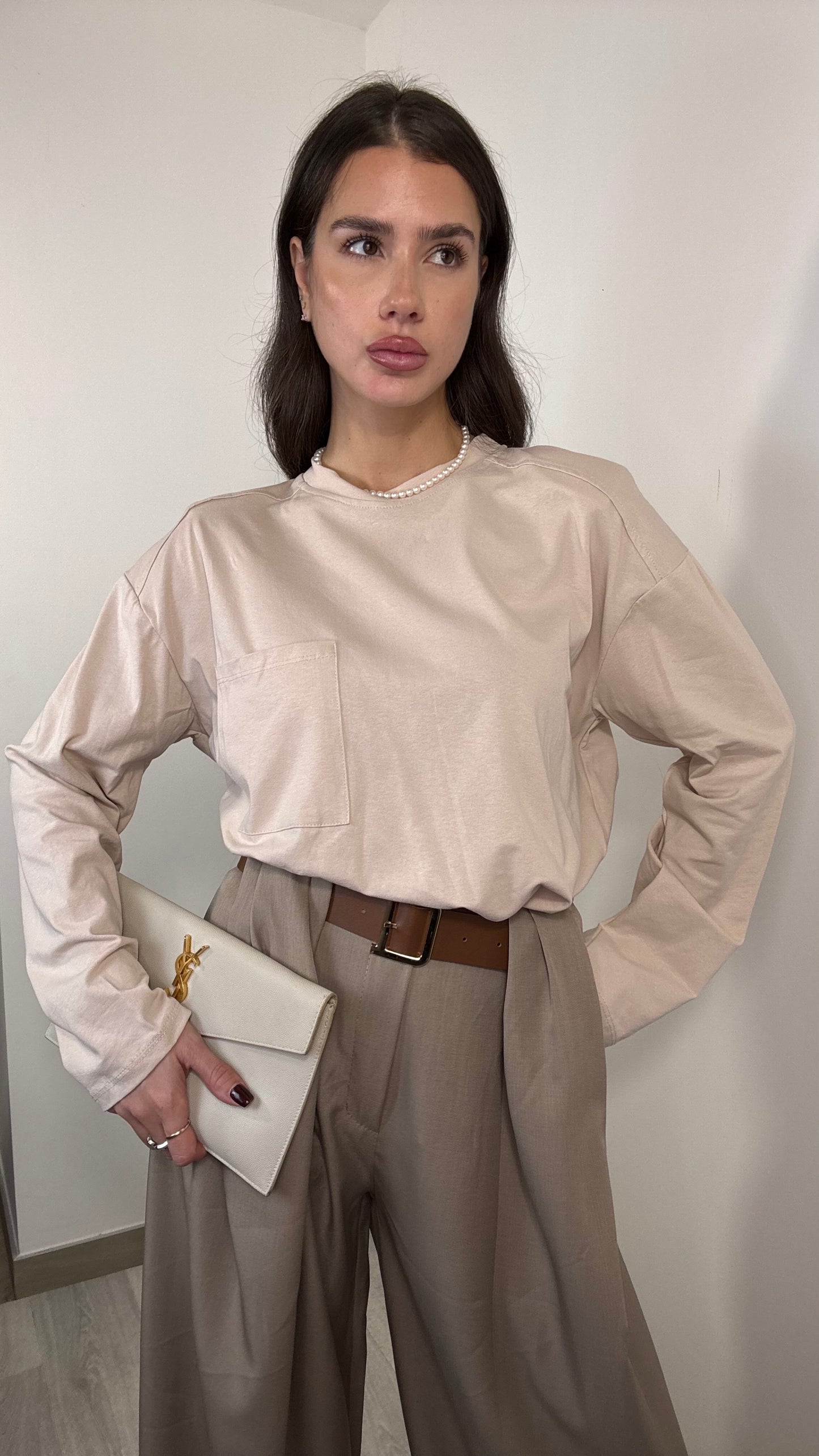 T-shirt lunga con spallina Eva