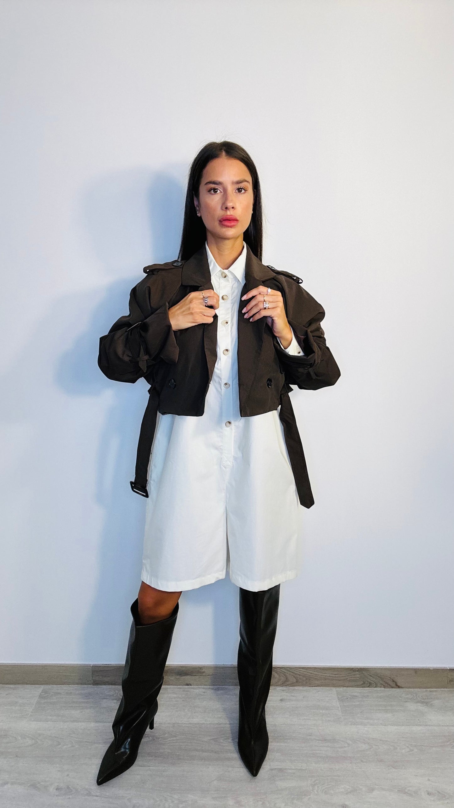 Trench corto marrone Bisco