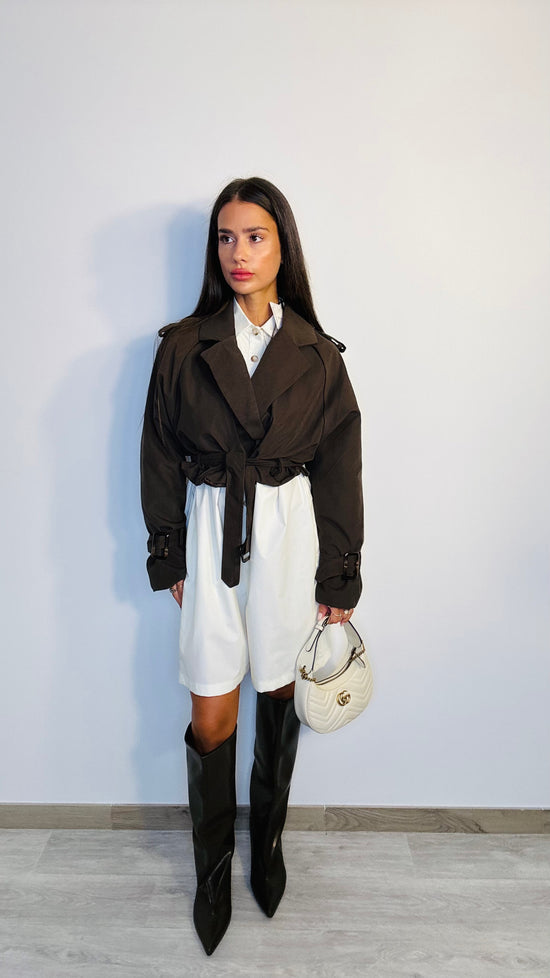 Trench corto marrone Bisco