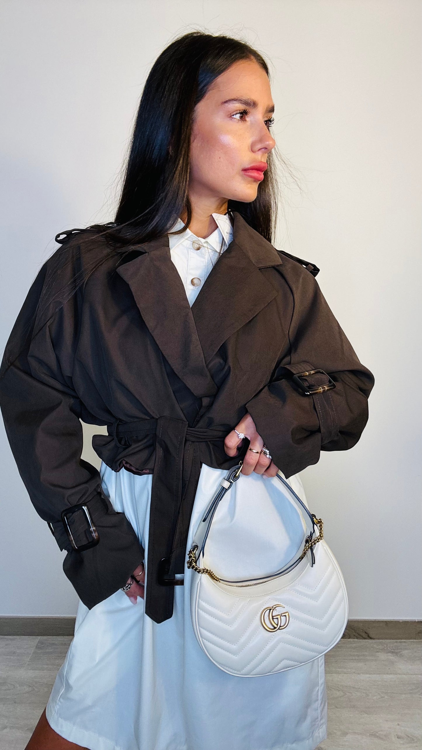 Trench corto marrone Bisco