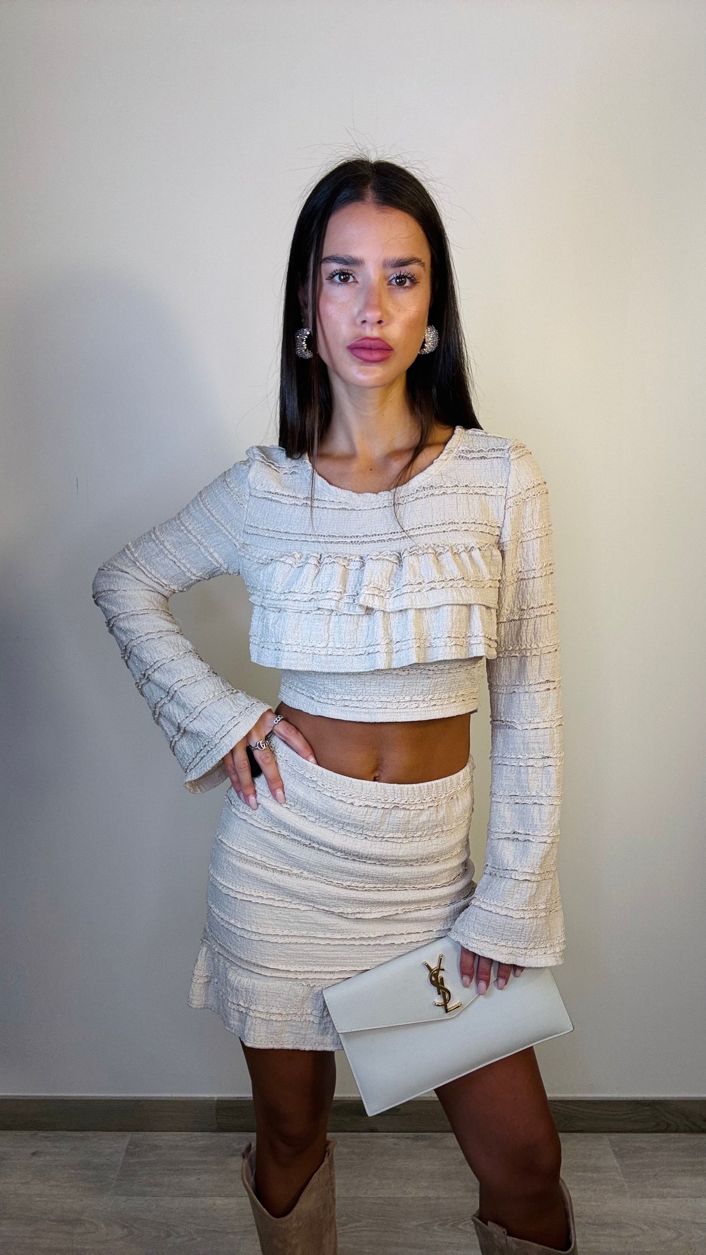 Coordinato beige Volant