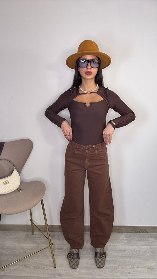 Jeans marrone Balloon